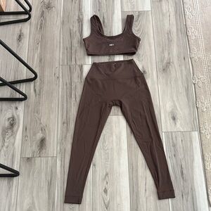 Brown SET Active Airluxe Leggings and Sports Bra